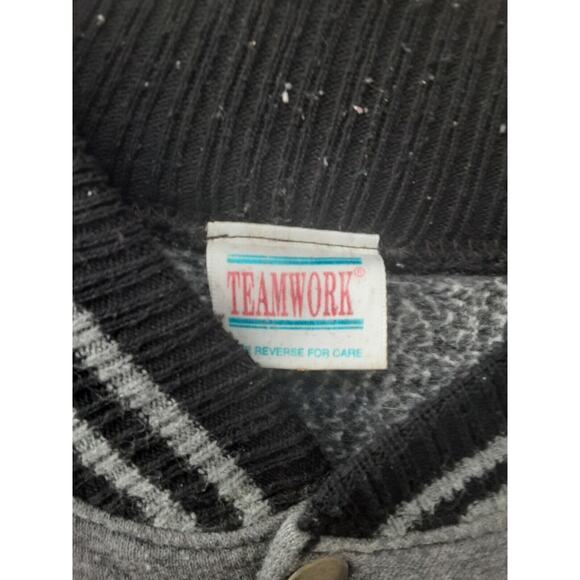 VTG 1993 Charlotte Hornets Teamwork Varsity Button Up Sweatshirt Jacket - Picture 4 of 11